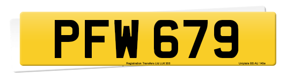 Registration number PFW 679